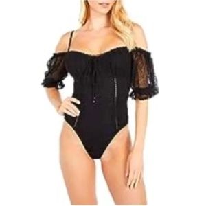 Jonathan Simkhai Black Lace One-piece Swimsuit